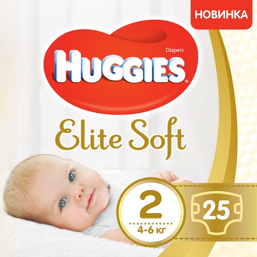 Подгузники для детей HUGGIES ELITE SOFT №2 (4-6кг) 25шт