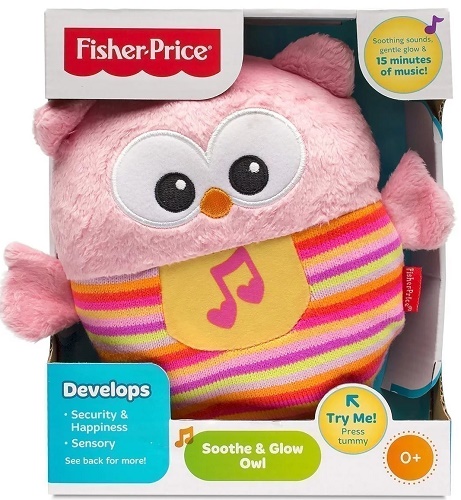 FISHER-PRICE 0м+ Мягкая игрушка-ночник Светящаяся Сова арт.CDN88