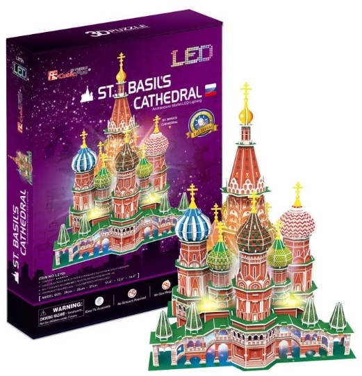 3D Пазл Собор Василия Блаженного 224 деталей CUBIC FUN арт. L519h