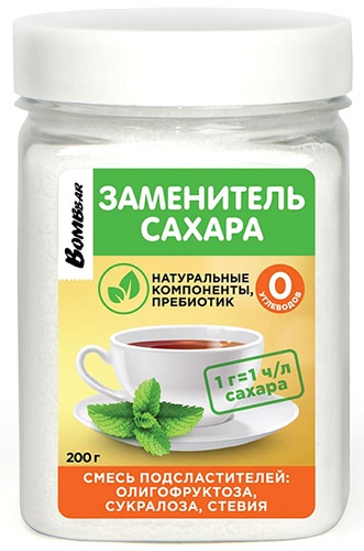 Смесь подсластителей на основе олигофруктозы Bombbar 200г