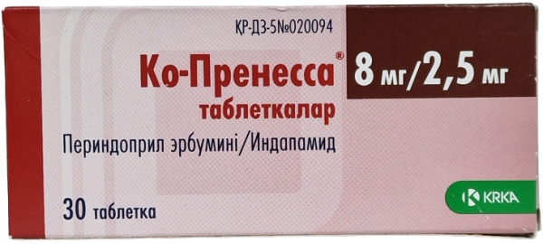 Ко-Пренесса табл. 8 мг/2,5 мг №30 ( периндоприл, гидрохлортиазид ) / Ко Пренесса (Упаковка)