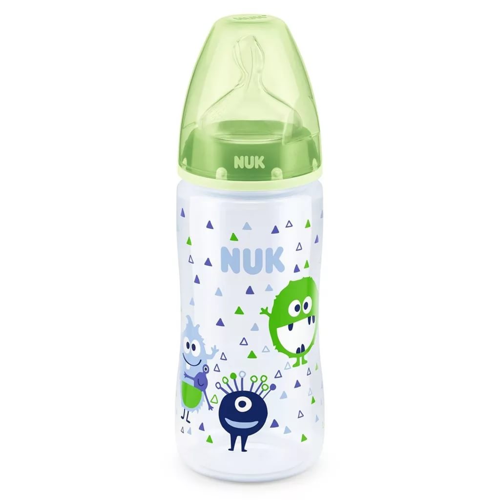 Бутылочка Пластиковая NUK First Choice 300мл с Широк/горлыш Соска Силиконовая 0м+ (цв.в асс.)
