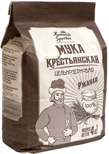 Житница Здоровья Мука Ржаная цельнозерновая Крестьянская 2кг