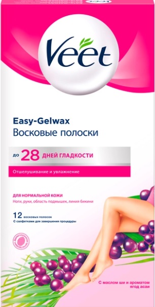 Veet Восковые полоски для нормальной кожи Easy-Gelwax 12 шт.