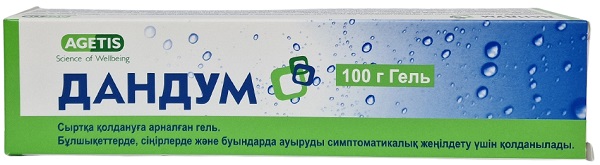 Дандум гель 100 г ( ментол,камфора,масла эвкалипта,мяты...) при болях в мышцах,сухожилиях,суставах