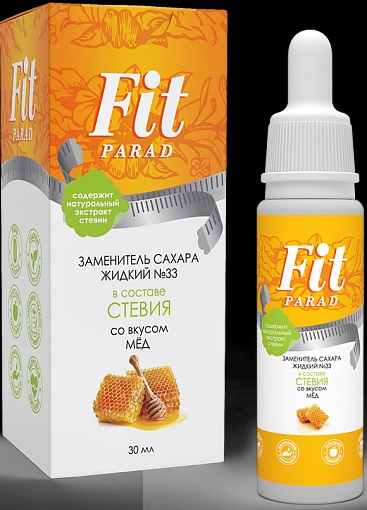 Фит Парад №33 Жидкий Заменитель сахара Стевия 30мл.Мёд  Fit Parad