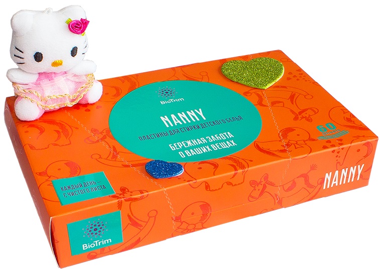 BioTrim Nanny Пластины для стирки детского белья 60 шт GREENWAY 03103