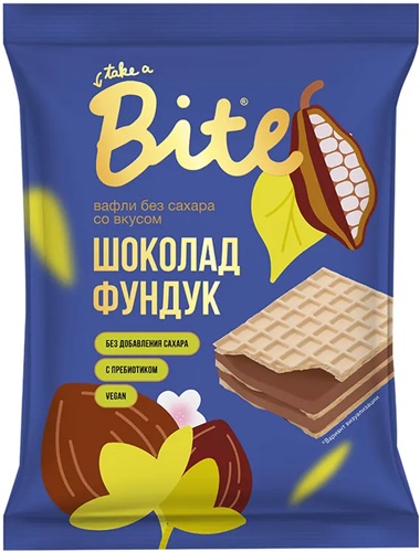 Bitey Вафли без сахара Шоколад-Фундук 30г