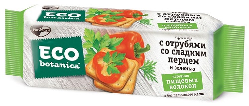 Eco botanica Крекер 175г с отрубями слад.перцем и зеленью