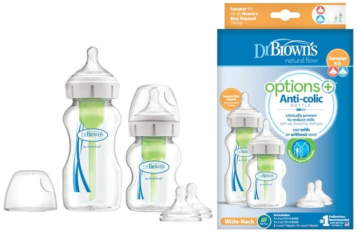 Набор Бутылочек DrBROWNS 150 / 270 мл арт.WB02600 ш/г 0м+ Blue Пластик NEW