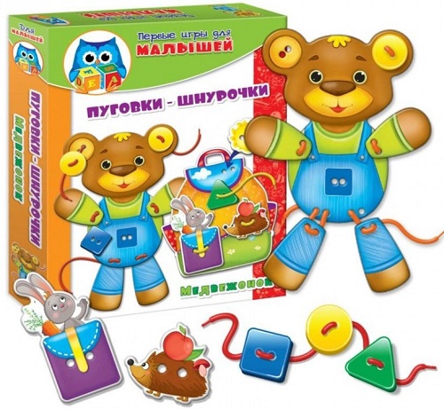 VLADI TOUS Первые игры Пуговки-шнурочки Медвежонок арт.VT1307-10