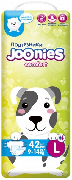 Подгузники для детей JOONIES L42 ( 9-14 кг ) 42 шт Comfort