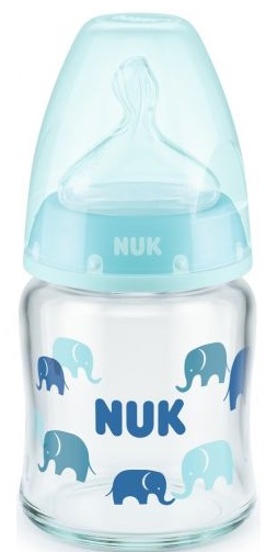 Бутылочка Стеклянная NUK First Choice Temp 120мл с силиконовой соской