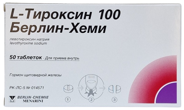 Л-тироксин табл. 100 мкг №50 ( левотироксин натрия ) / Л Тироксин (Упаковка)
