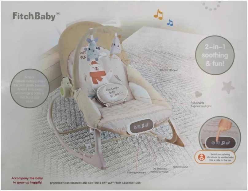 Шезлонг детский FITCHBABY арт.27225 Б/Н >