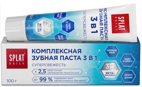 Зубная паста SPLAT Daily комплексная 3в1 супер свежесть 100мл