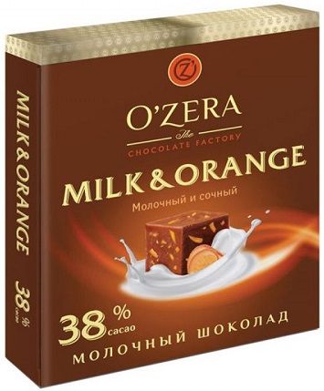 Ozera Milk & Orange Молочный Шоколад с апельсином 90г 38%какао