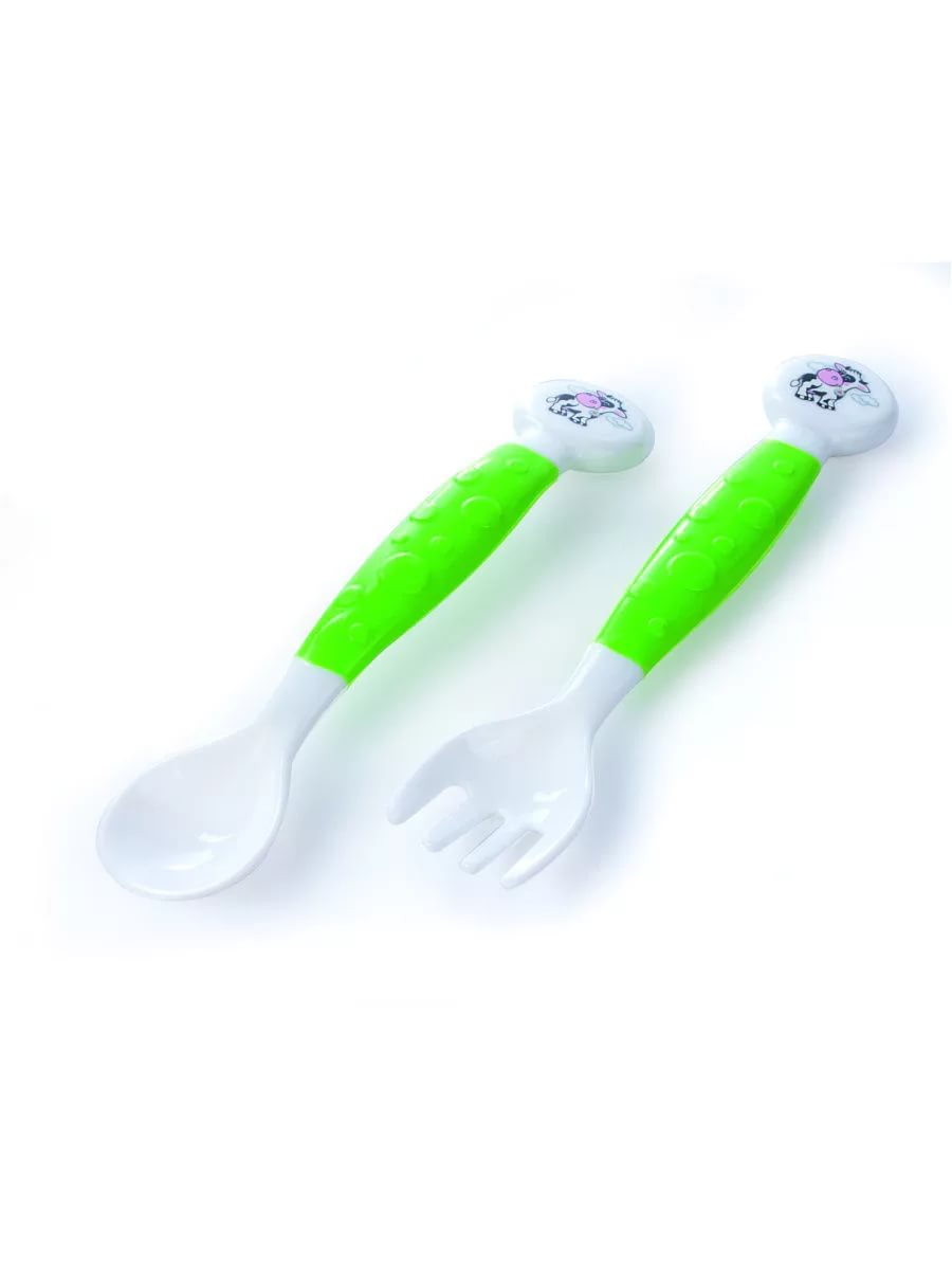 Ложка и Вилка CANPOL BABIES 12м+ арт.56/580 Пластиковые цв.в асс.