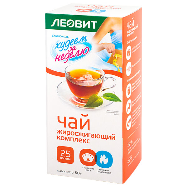 Худеем за неделю Чай жиросжигающий комплекс №25пак  &