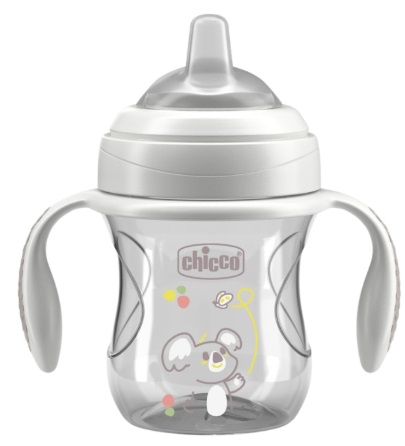 Поильник 4м+ CHICCO Transition Cup 200мл Коала Непроливайка серый