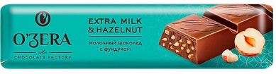 Ozera Extra Milk & Hazelnuts с Фундуком шоколад молочный 45г