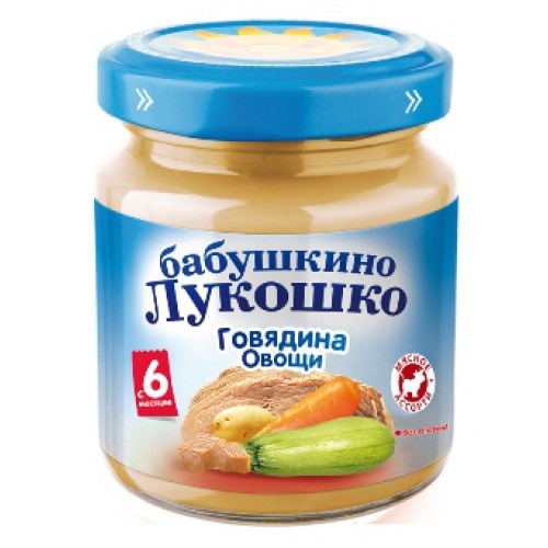 Бабушкино Лукошко Пюре Рагу овощное с говядиной 100г с 6мес.