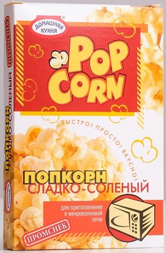 Домашняя кухня Попкорн Сладко-соленый 100г для приготовления в  микроволновой печи