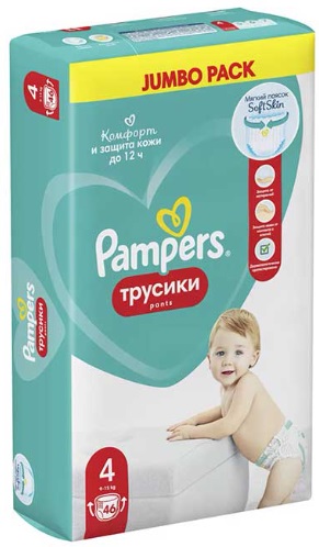Трусики-подгузники для детей PAMPERS Pants №4 (9-15 кг) 46шт