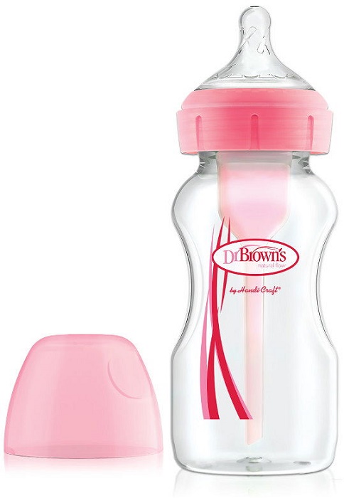 Бутылочка Пластиковая DrBROWNS 270мл Options+ арт.WB91601 Pink с ш/г Соска Силиконовая 0м+