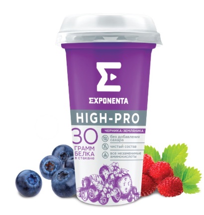 Напиток кисломолочный Exponenta High-Pro Черника-земляника 250 г