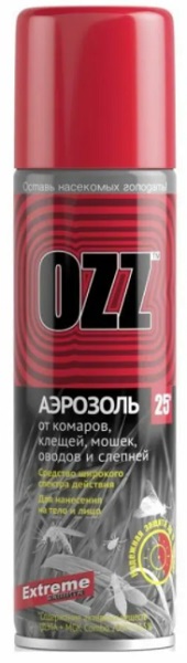 Репеллент Аэрозоль средство Extreme от комаров клещей  OZZ 150 мл