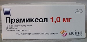 Прамиксол табл. 1,0 мг №30 ( прамипексол ) (Упаковка)