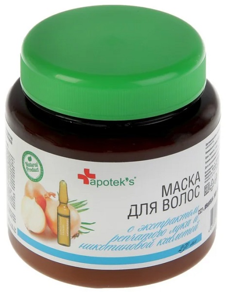 Маска для волос c экстрактом Репчатого лука и Никотиновой кислотой 250 мл Apotek's