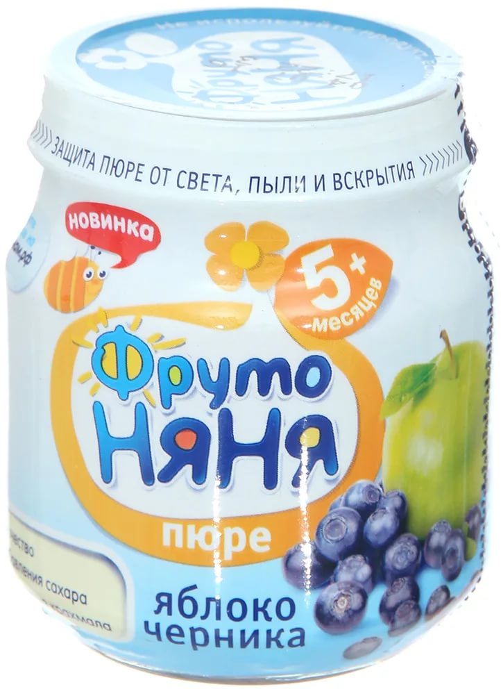 ФрутоНяня Пюре Яблоко черника 100г с 5 мес