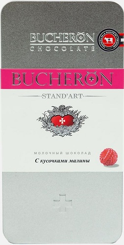 BUCHERON Шоколад молочный с кус. Малины 100г ж/б