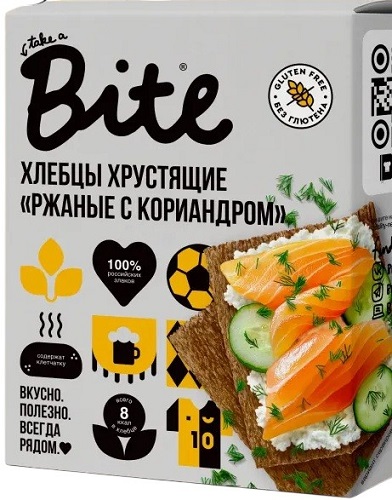 Bite Хлебцы Кукурузно-рисовые Ржаные с Кориандром 100г хрустящие без глютена 