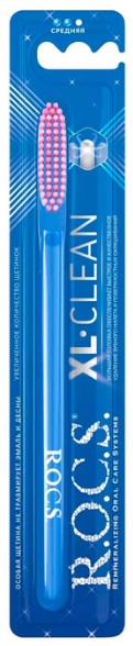 Зубная щетка ROCS XL-Clean средняя РОКС цв.в асс.