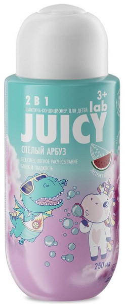 Детский шампунь кондиционер JUICY Lab 2в1 Арбуз 250мл