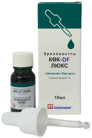 Бриллиантовый зеленый- DF Люкс раствор 1% 10 мл стекл. фл. с пипеткой / Зеленка