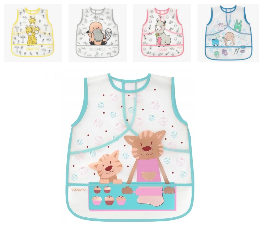 Нагрудник BABYONO 12м+ арт.838 Apron Baby Explorer 1 шт Фартук детский цв.в асс.