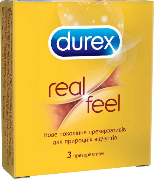 Презервативы DUREX RealFeel 3шт (Для естественных ощущений)