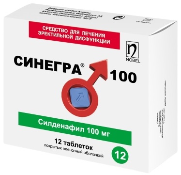Синегра табл 100 мг №12 ( силденафил ) (Упаковка)