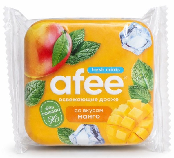 Освежающее драже без сахара Afee Манго 20г