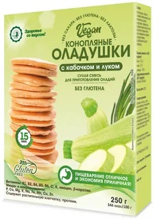 Оладушки Конопляные Vegan с кабачком и луком 250г Дом Кедра