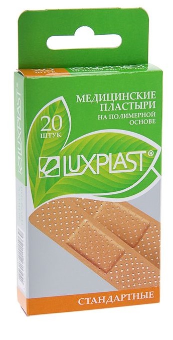 Лейкопластырь Бактерицидный LUXPLAST 20шт Полимерный Стандартный 19х72 мм