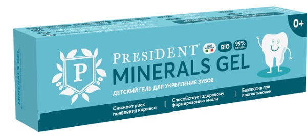 Гель для зубов детский 0+ PRESIDENT Minerals Gel 32 гр 