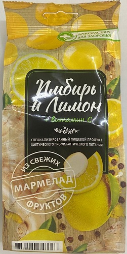 Лакомства для здоровья Мармелад желейный Имбирь лимон 140г +вит С б/сах