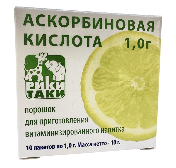 Аскорбиновая кислота Рики Таки саше 1г №10 @ (Упаковка)