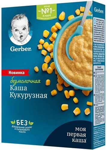 Гербер Каша безмолочная Кукурузная 180г с 4 мес. 
