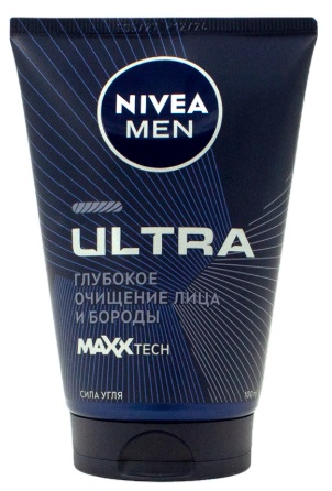 NIVEA MEN Ultra Гель для умывания глубокое очищение лица и бороды 100мл 